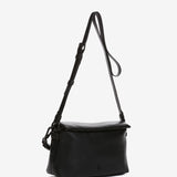 Shoulder bag in black recycled materials