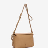 Camel shoulder bag in recycled materials