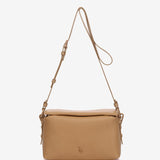 Camel shoulder bag in recycled materials