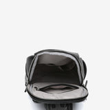 Black backpack made of recycled materials