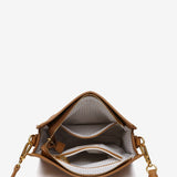 Camel recycled material shoulder bag