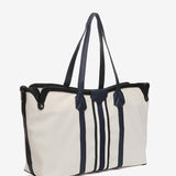 Beige Shopper-Tasche aus recycelten Materialien.