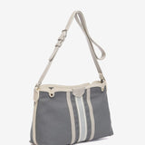 Shoulder bag in grey recycled materials