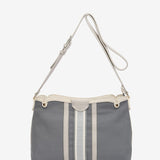 Shoulder bag in grey recycled materials