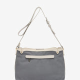 Shoulder bag in grey recycled materials