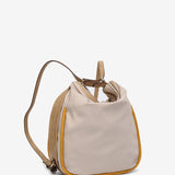 Bag - backpack in beige recycled materials