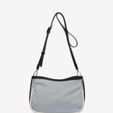 Shoulder bag in grey recycled materials