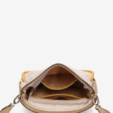 Crossbody bag in beige recycled materials