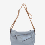 Shoulder bag in recycled materials, blue