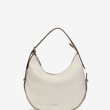 Shoulder bag in beige recycled materials