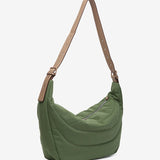 Crossbody bag in recycled and padded materials, green