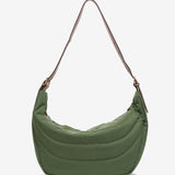 Crossbody bag in recycled and padded materials, green