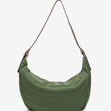 Crossbody bag in recycled and padded materials, green