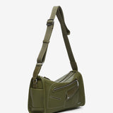 Green recycled material shoulder bag