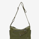 Green recycled material shoulder bag