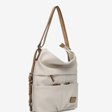 Bag - backpack in beige recycled materials