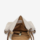 Tasche - Rucksack aus recyceltem beigem Material.