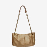 Abendtasche aus goldenem Metallnetz.