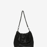 Black metal mesh shoulder bag