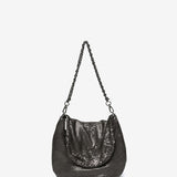 Silver metallic mesh shoulder bag