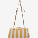 Striped party clutch in yellow