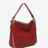 Rote Leder-Schultertasche