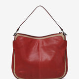 Rote Leder-Schultertasche