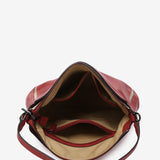 Rote Leder-Schultertasche