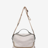 Beige leather shoulder bag