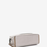 Beige leather shoulder bag