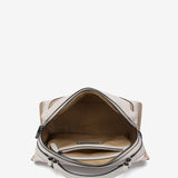 Beige leather shoulder bag