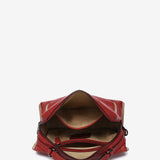 Red leather shoulder bag