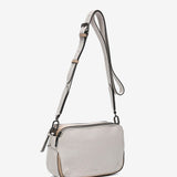 Mini beige leather crossbody bag