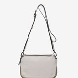 Mini beige leather crossbody bag