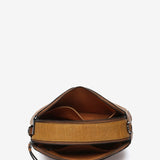 Mini crossbody bag in cognac leather