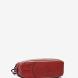 Mini red leather crossbody bag