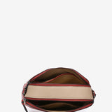 Mini red leather crossbody bag