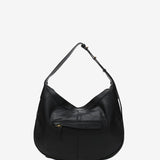 Black leather shoulder bag