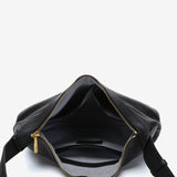 Black leather shoulder bag