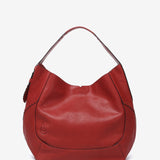 Red leather shoulder bag