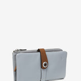 Large wallet in two-tone grey leather