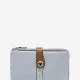 Large wallet in two-tone grey leather