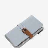 Large wallet in two-tone grey leather