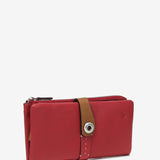 Large wallet in red two-tone leather