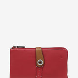 Large wallet in red two-tone leather