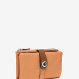 Medium wallet in two-tone orange leather