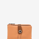 Medium wallet in two-tone orange leather