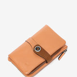 Medium wallet in two-tone orange leather