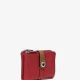 Small wallet in red two-tone leather