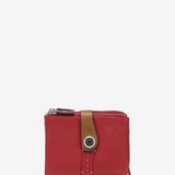 Small wallet in red two-tone leather